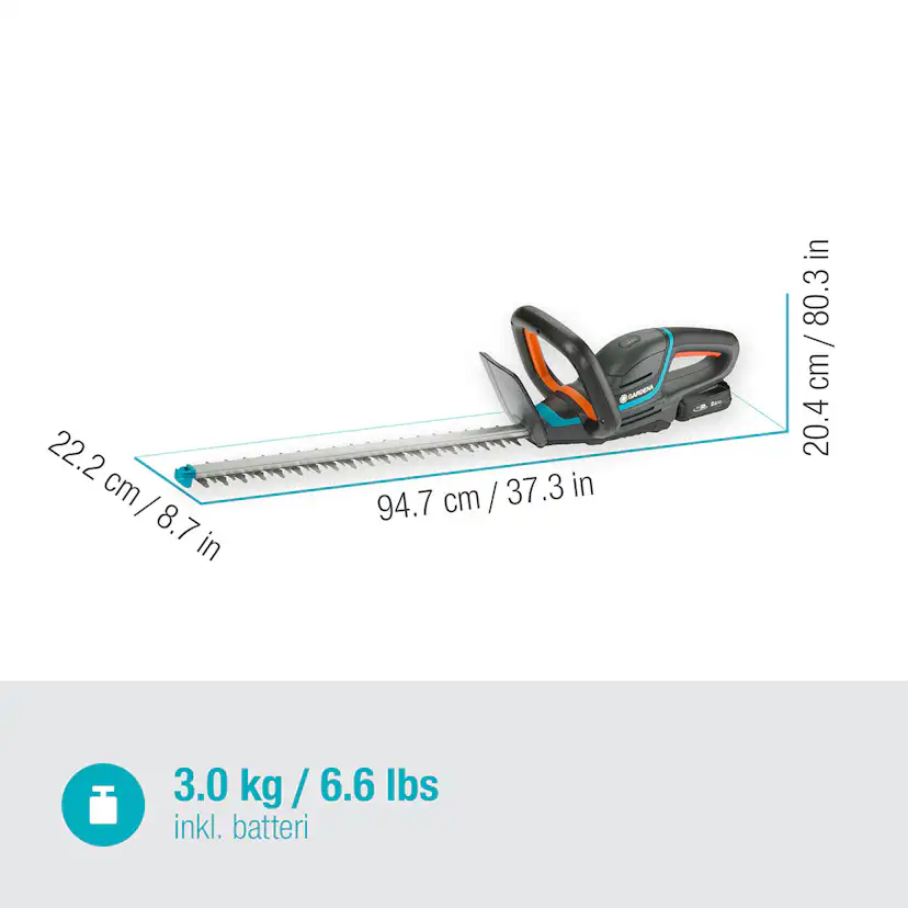 Häcksax Gardena ComfortCut 50/18V P4A Komplett (2,0Ah batteri + standardladdare)