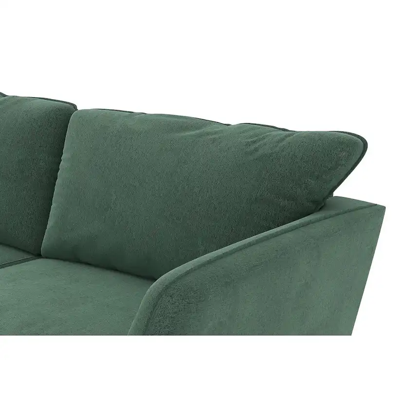 Schäslongsoffa Scandi Days Trend Lyx 4-sits Loris 39, Grön Sammet, Vänstervänd, Trend, Ekfinish