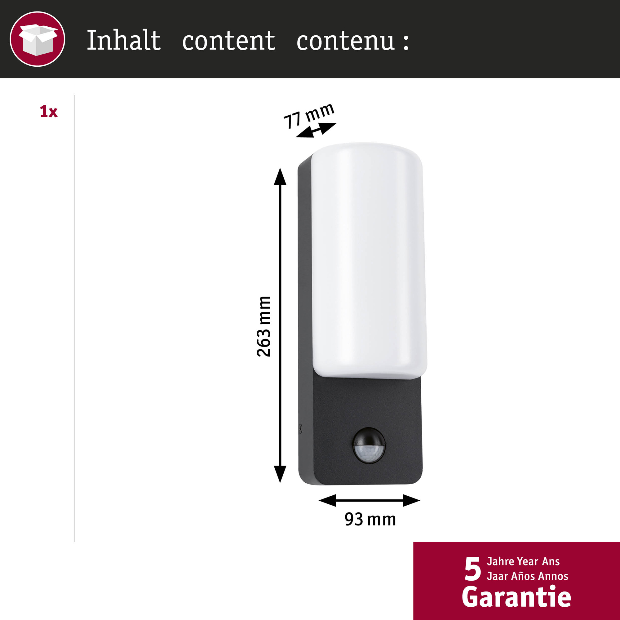 Fasadbelysning LED Paulmann Bonnie IP44 230V