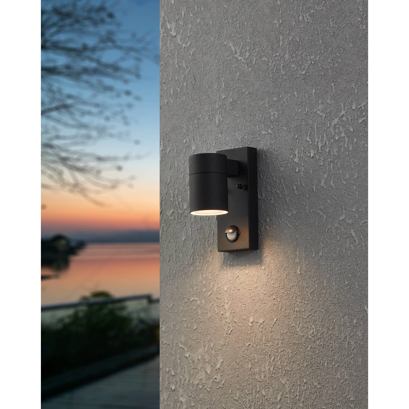 Vägglampa Utebelysning Eglo Riga 5 med Sensor Svart Klar