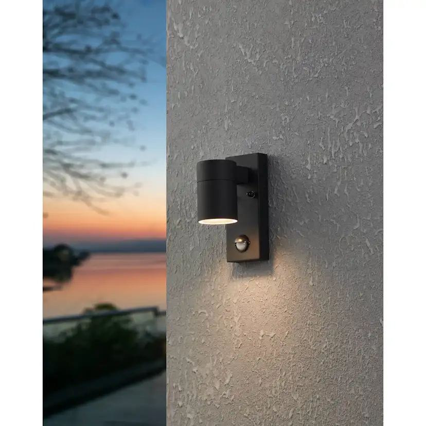 Vägglampa Utebelysning Eglo Riga 5 med Sensor Svart Klar