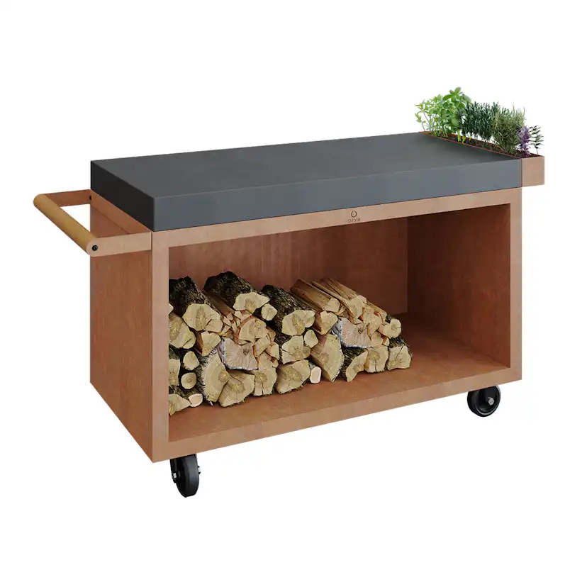 OFYR Mice en place table Corten 135 PRO CD Cortenstål, Modell: CD (Toppskiva i keramik)