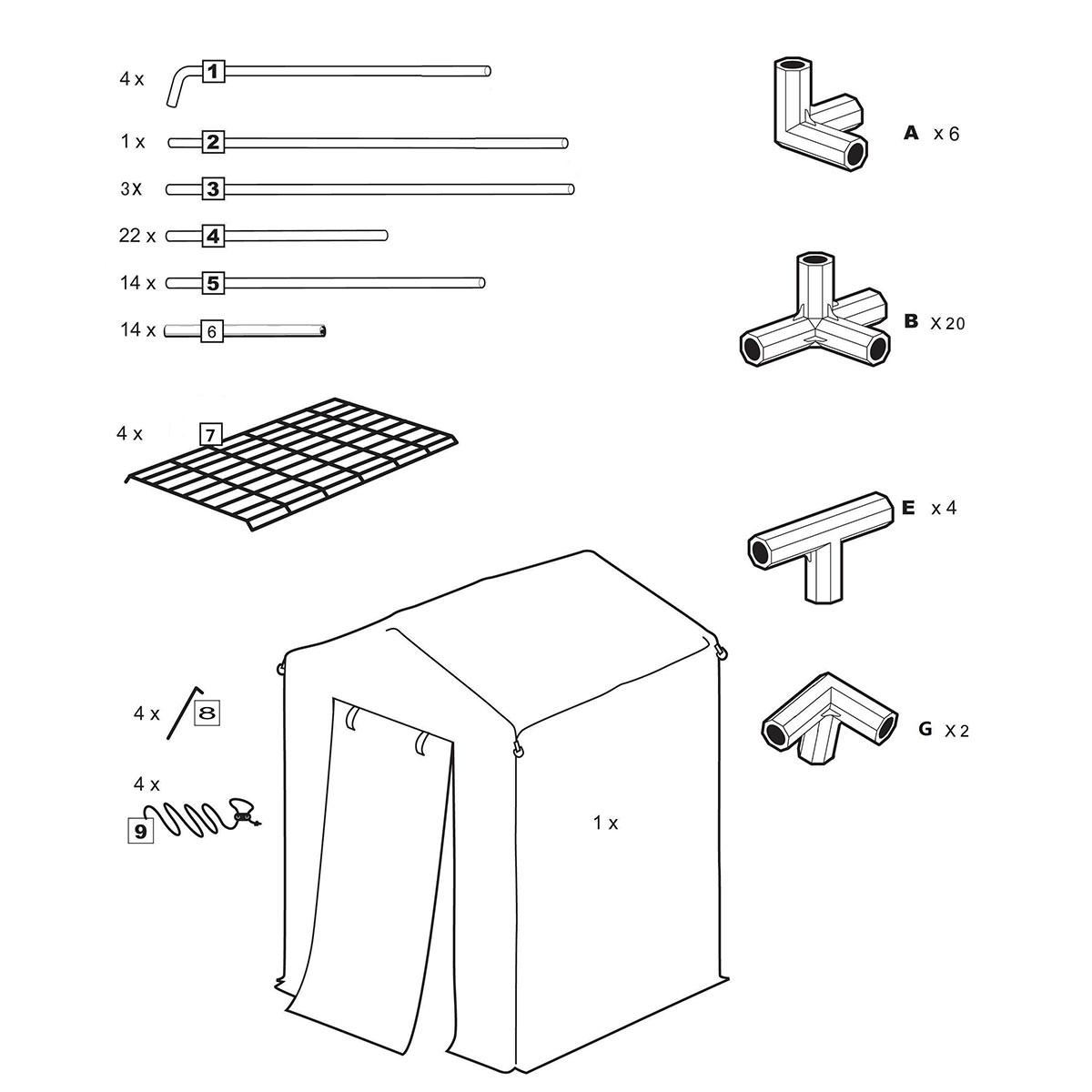 Växthus Metalcraft 1,04 kvm Grön Rektangulärt