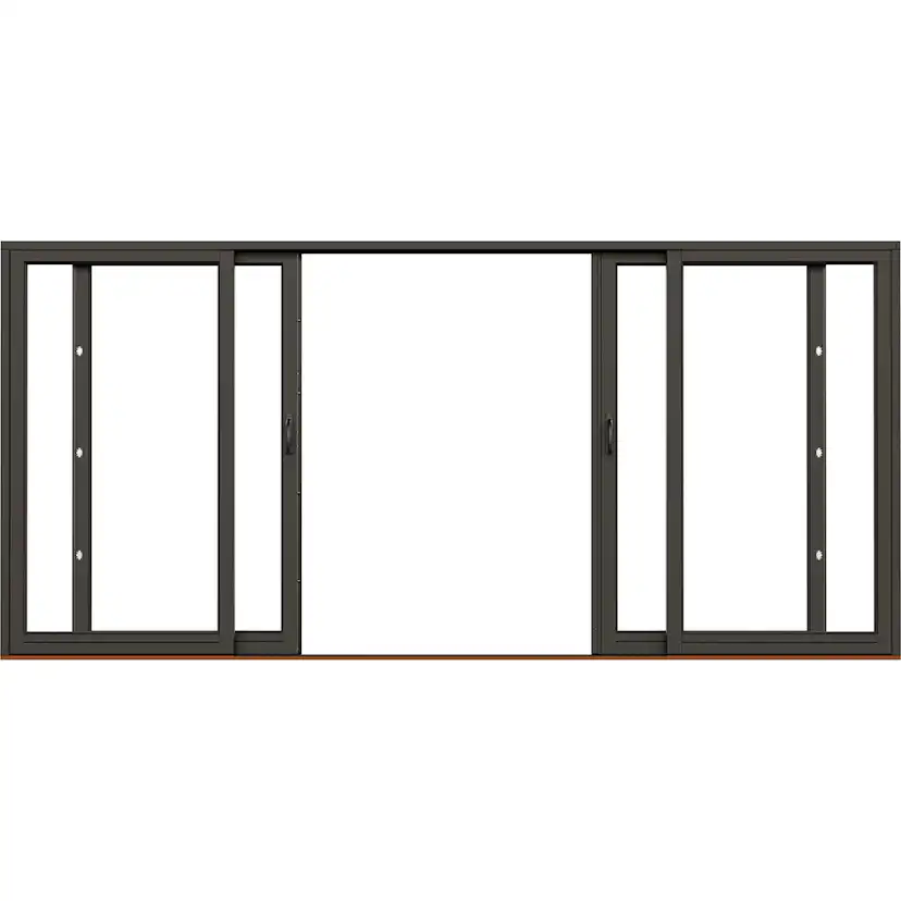Parskjutdörr NorDan NTech Aluminium 4-Delad BlackLine Svart
