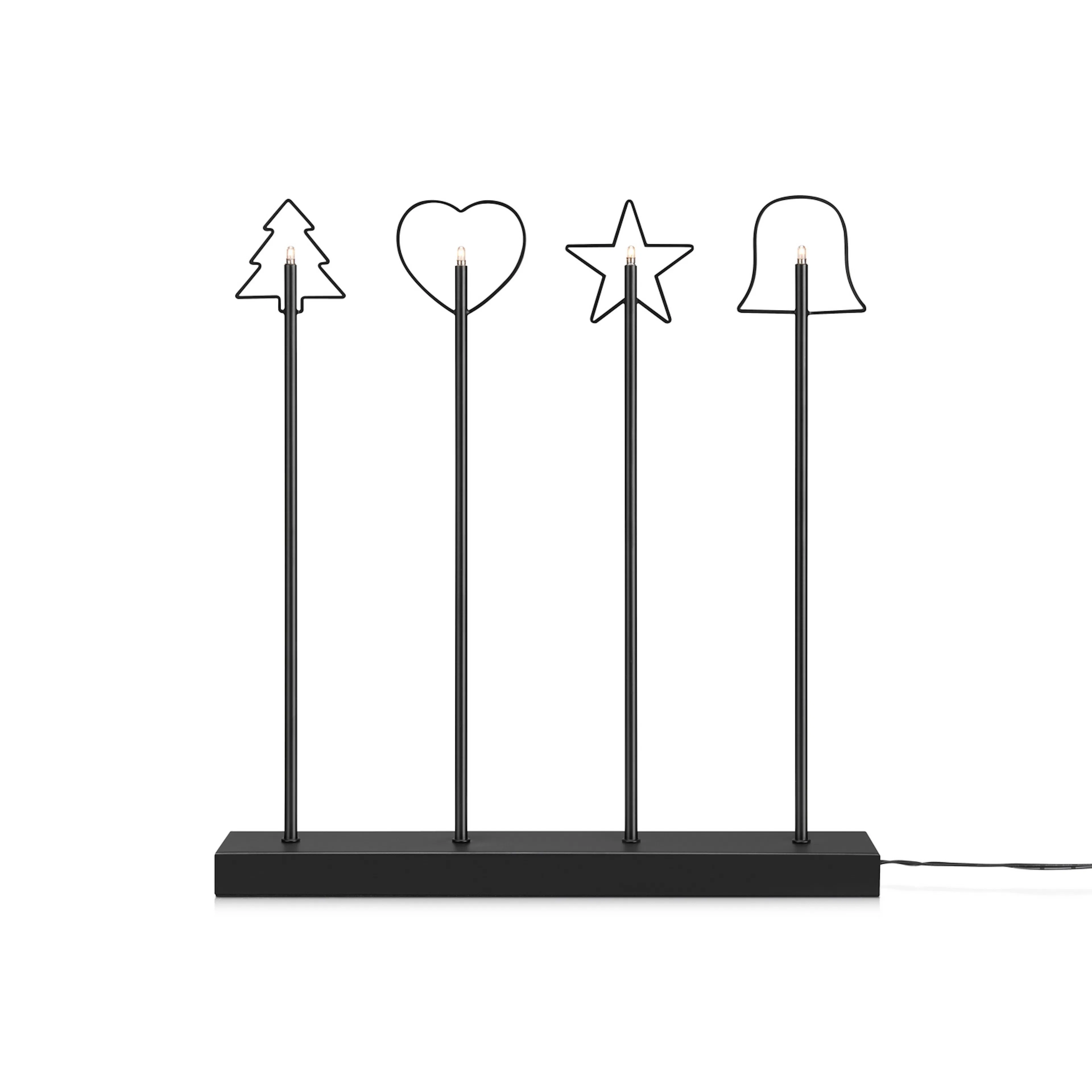 GINGER Candlestick 4L Black Svart