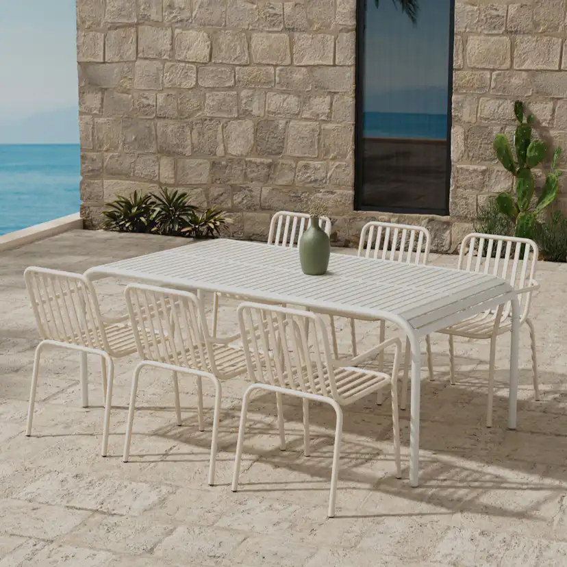 Matgrupp Utomhus Venture Home Borneo 100x200 cm med 6 st Peking Trädgårdsstolar