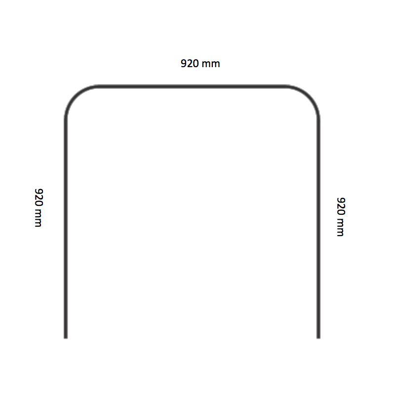Duschsarg U-form vit 92x92x92 cm Mått: 92x92x92 cm, Vit