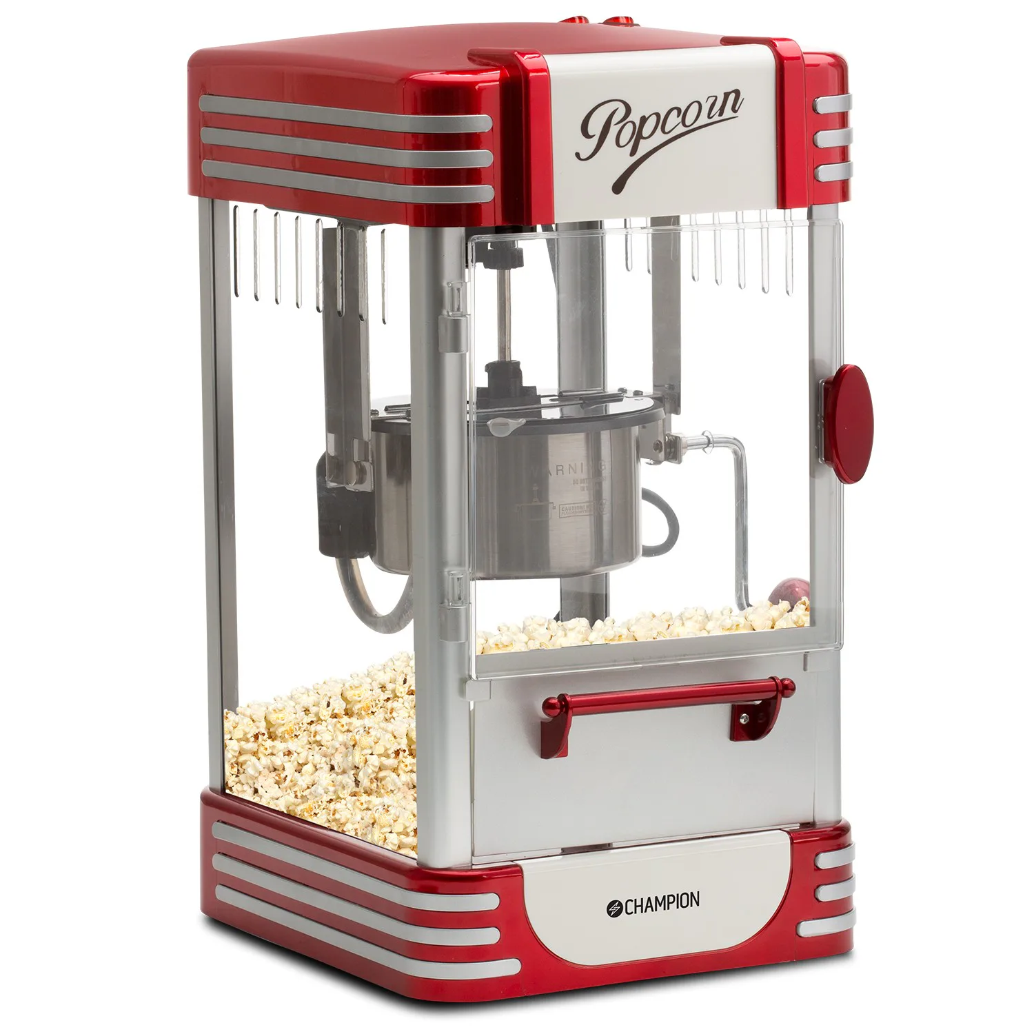 Popcornmaskin Champion Retro XL PCM406 Röd Metallic