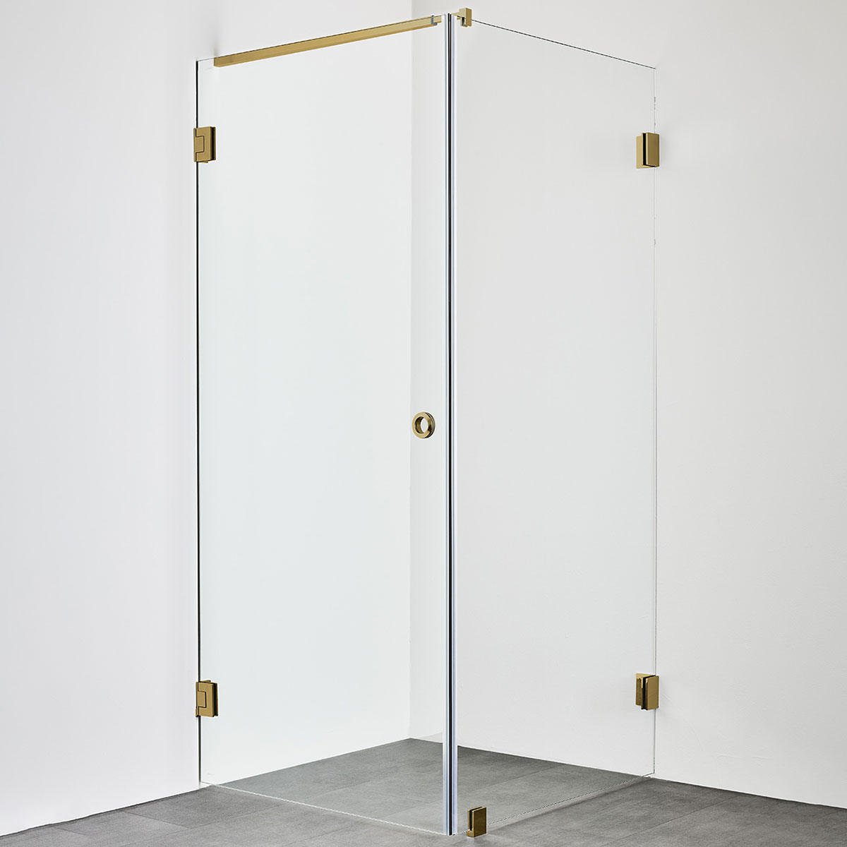 DUSCHHÖRN INFINITY COMBI DÖRR/VÄGG 100X90 MÄSSING Mässing, BxD: 1000 (Dörr) x 900 (Vägg) mm
