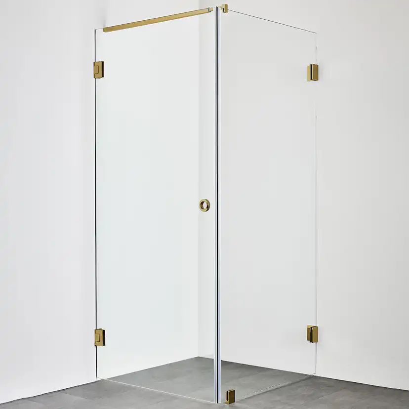 DUSCHHÖRN INFINITY COMBI DÖRR/VÄGG 100X90 MÄSSING Mässing, BxD: 1000 (Dörr) x 900 (Vägg) mm