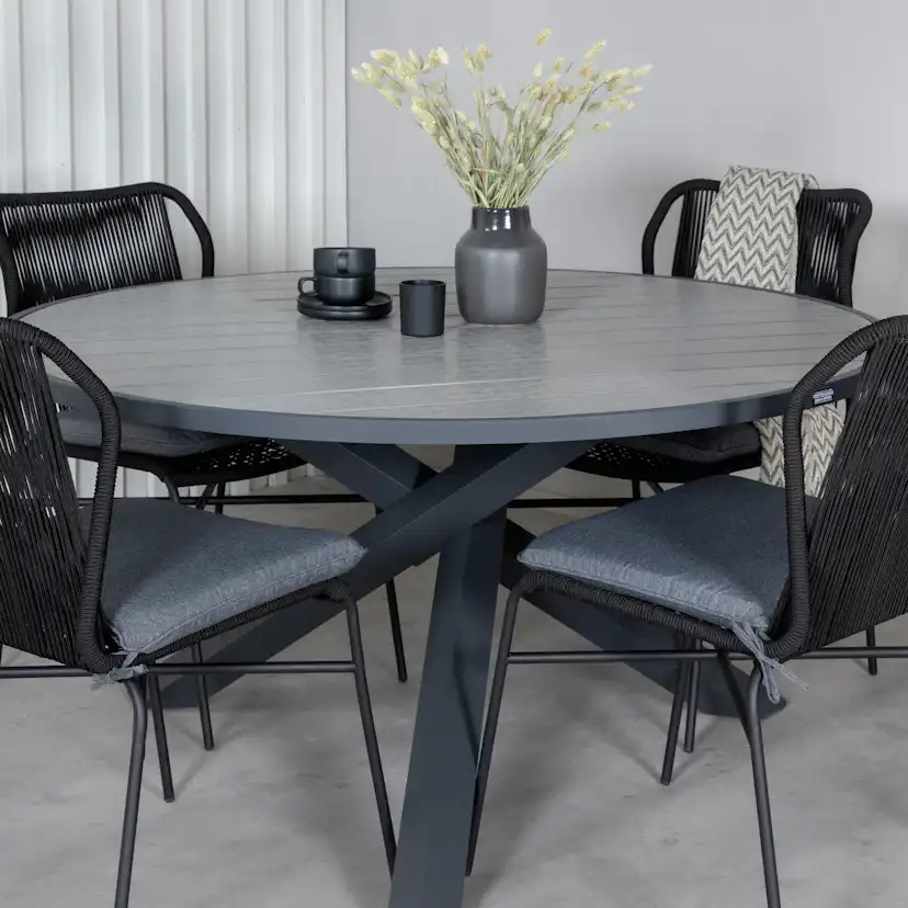 Matgrupp Venture Home Pincy med 4 Jefferson Stapelbara Matstolar