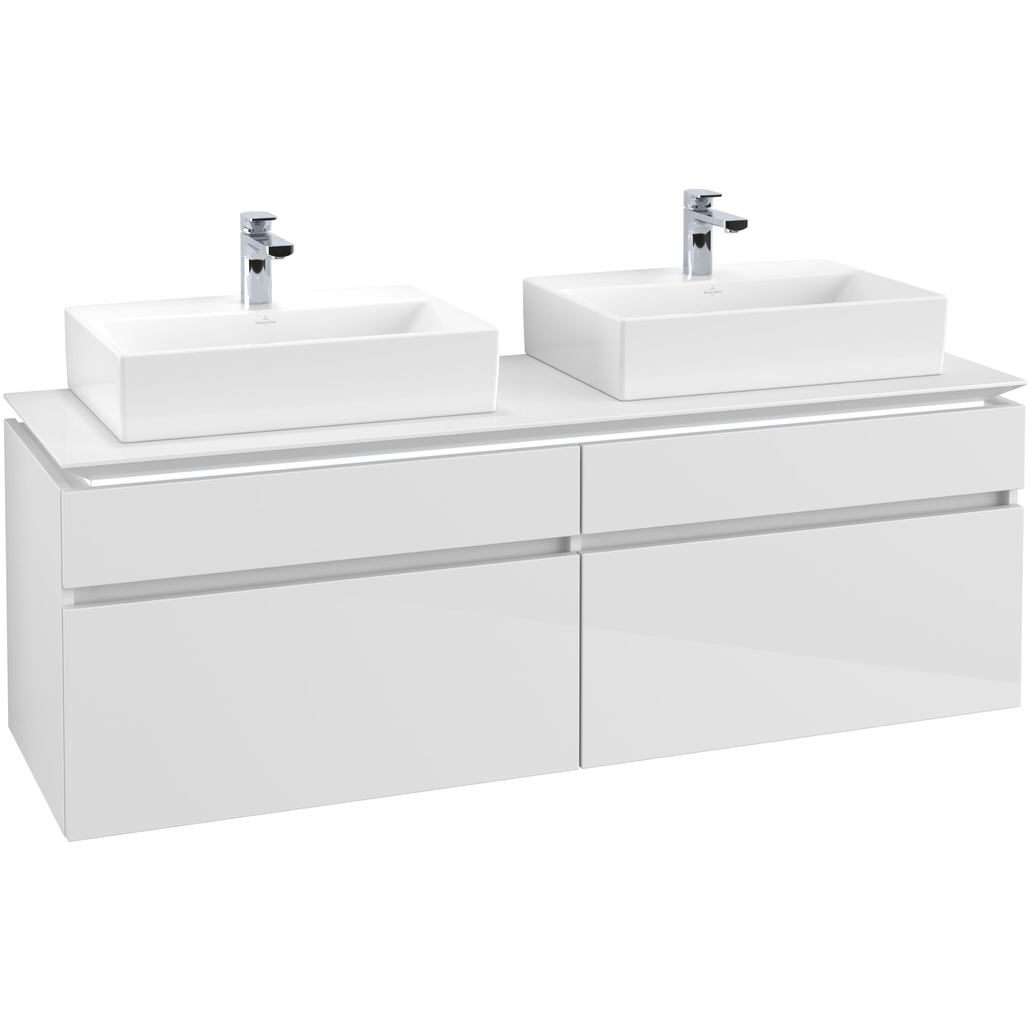 Tvättställsskåp Villeroy & Boch Legato 1600 med 4 Lådor för Två Tvättställ från Memento