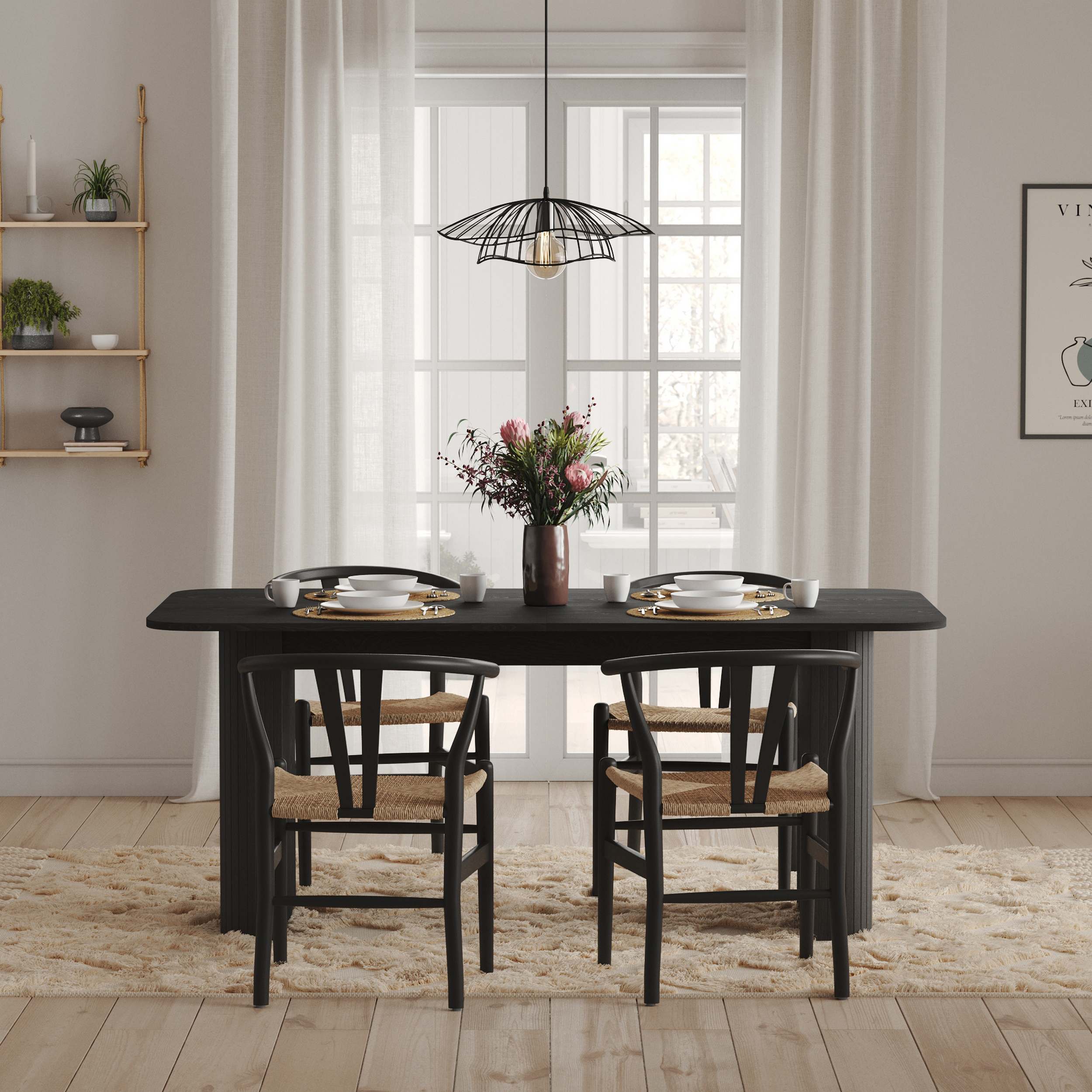 Matbord Bark Kopparbo Rektangulärt 160-220 cm Förlängningsbart