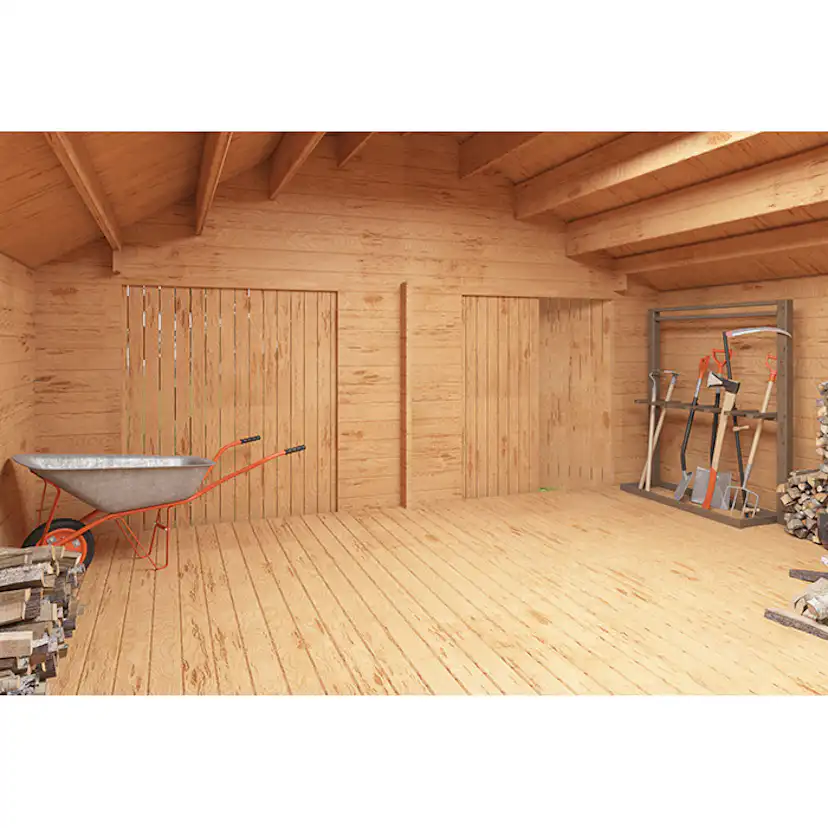Timmerlada LP Garden S20 Fasta Väggar Timmergarage 20 m2