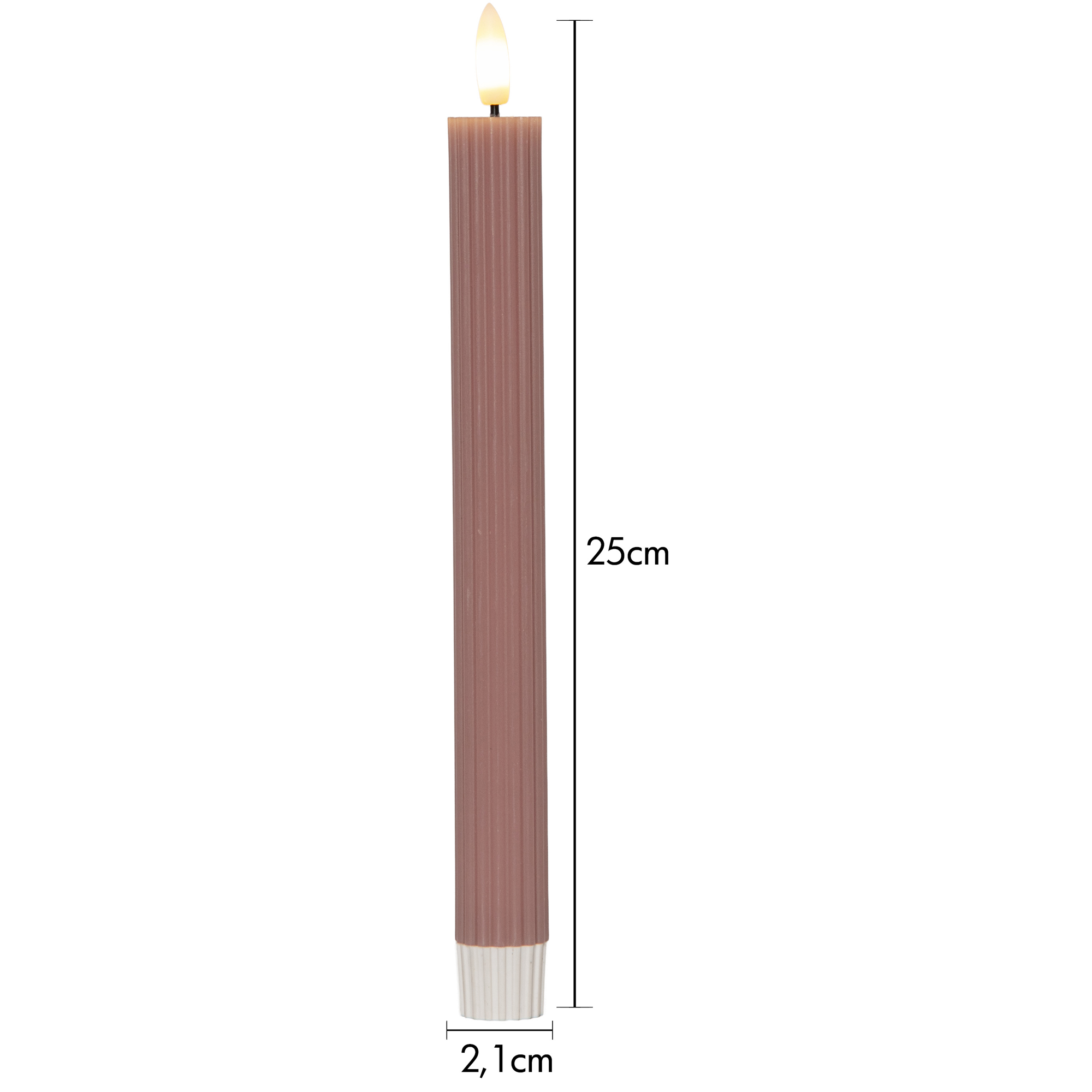 LED Antikljus 2-pack Flamme Stripe Rosa 25 cm Rosa