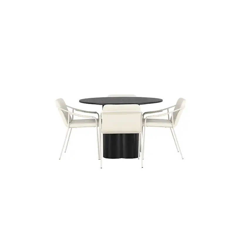 Matgrupp Venture Home Olivia Ø110 cm med 4 st Tvist stolar