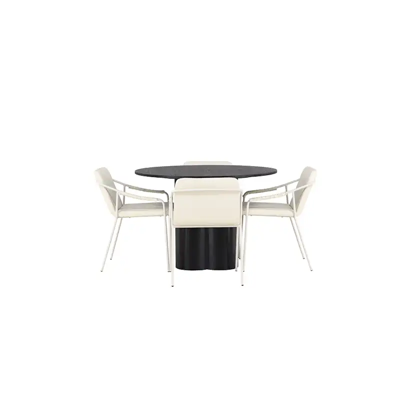 Matgrupp Venture Home Olivia Ø110 cm med 4 st Tvist stolar