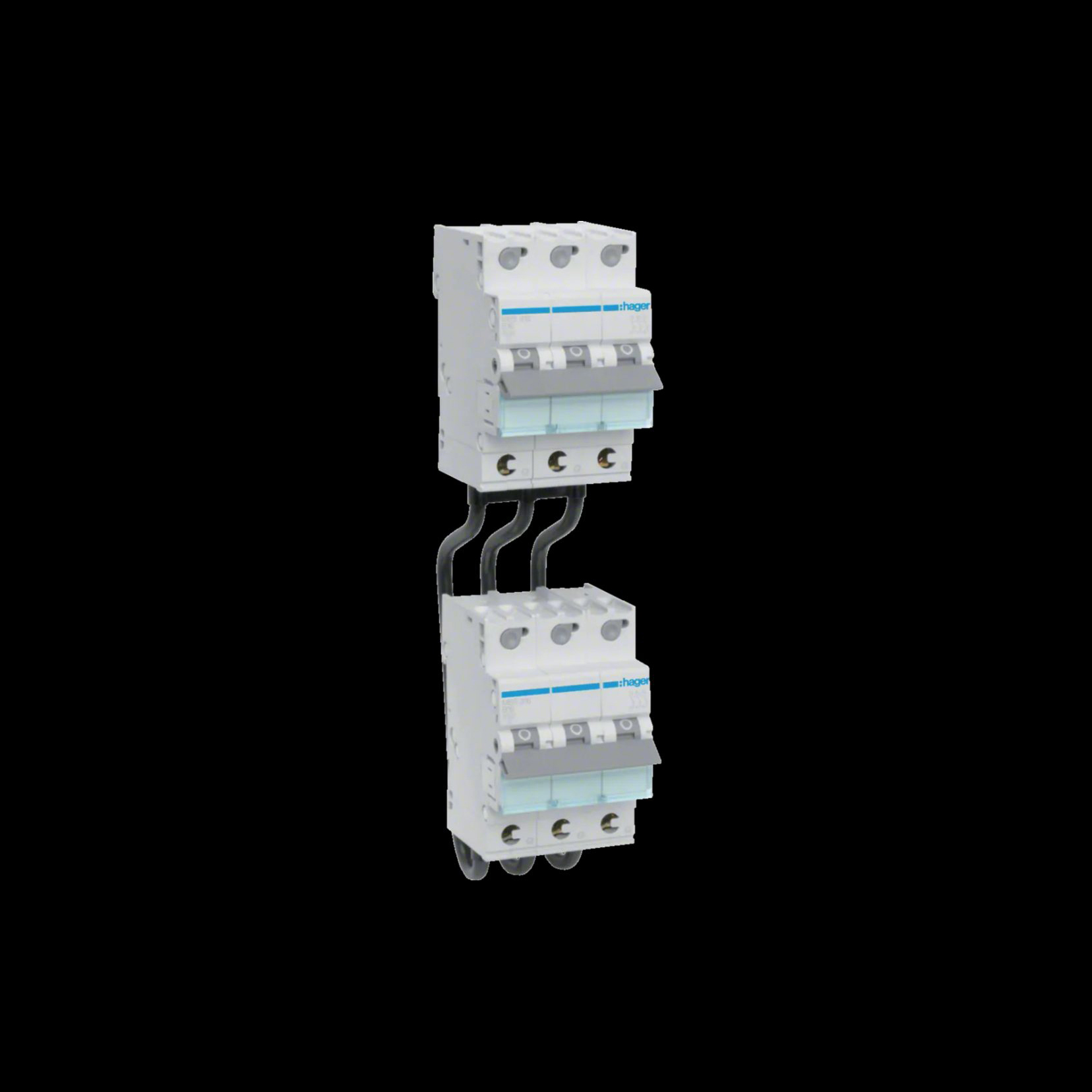 Överkopplingsbygel Hager med Radavstånd 125 mm för Gamma/Vector/Golf/Volta/FW-kapslingar