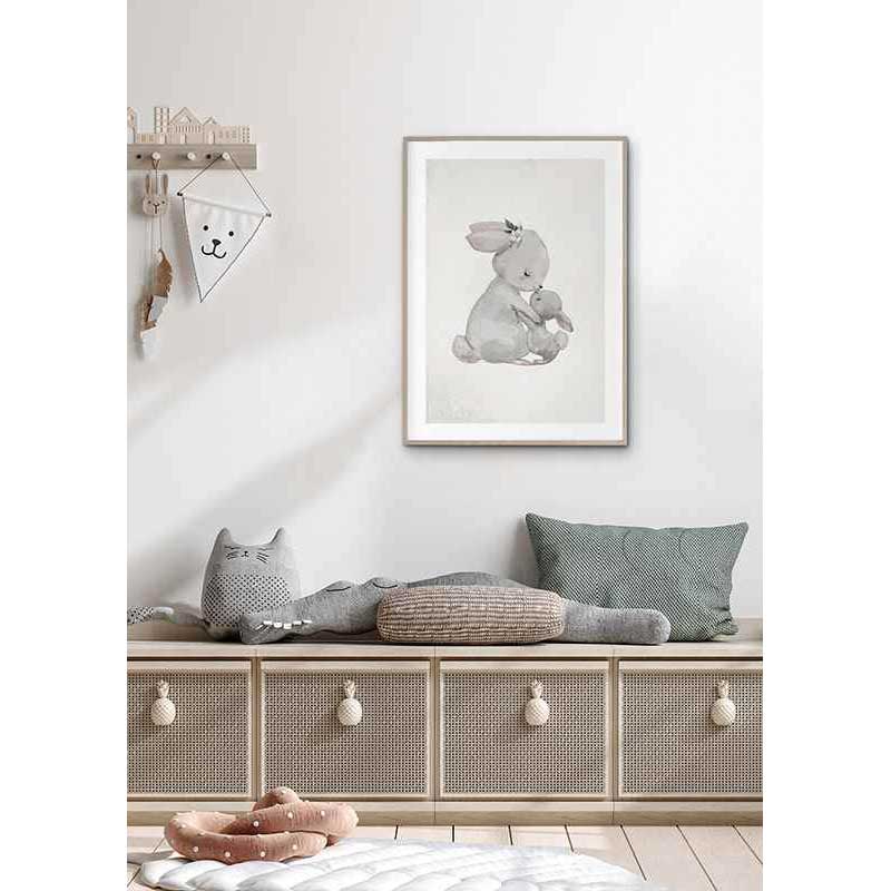 Poster Gallerix Watercolor Rabbits