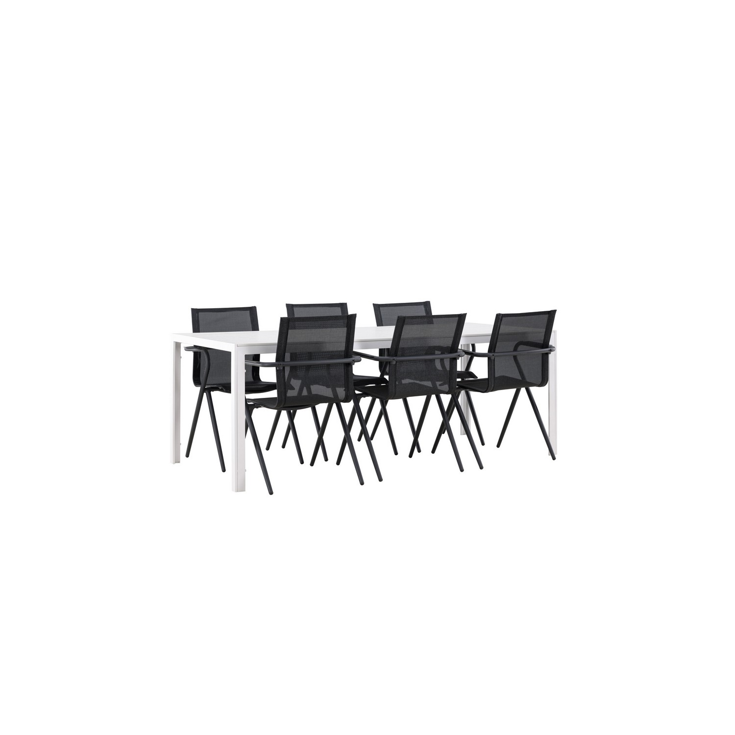 Break Dining Table  - White / White Aintwood +Alina Dining C Trädgårdsgrupp Venture Home Break med 6 Alina Stolar
