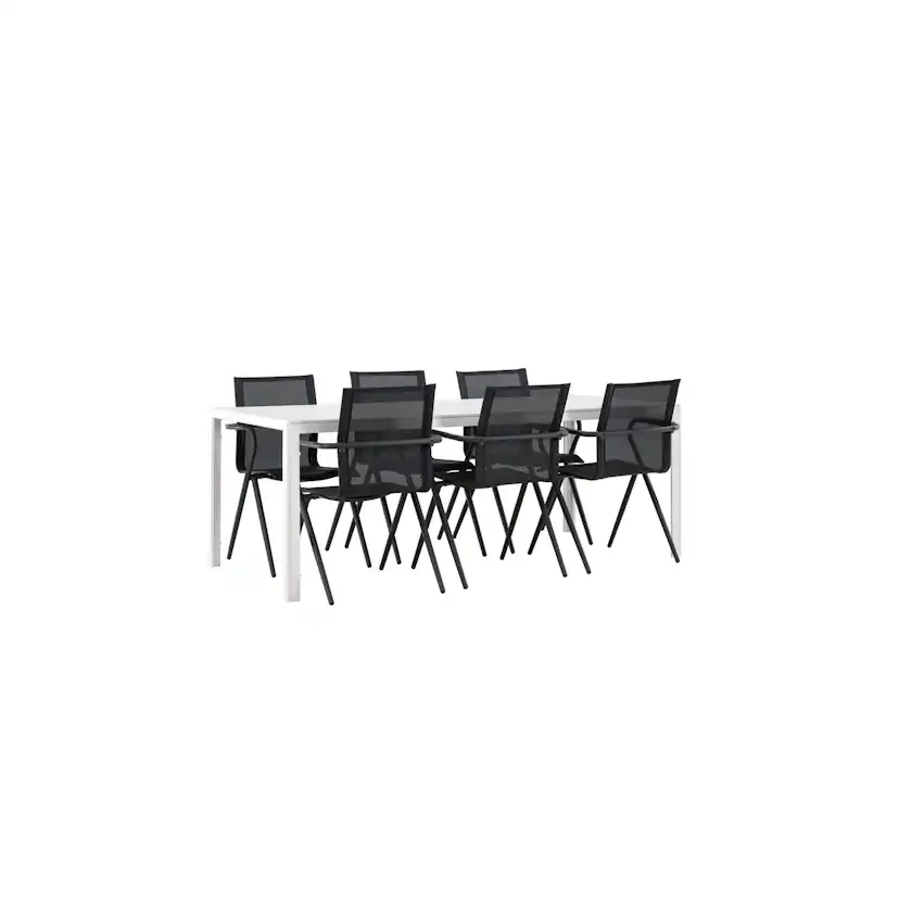 Break Dining Table - White / White Aintwood +Alina Dining C Trädgårdsgrupp Venture Home Break med 6 Alina Stolar