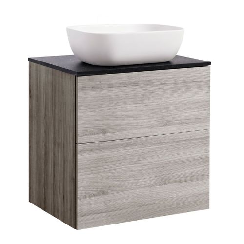 Isel 60Sand Bs Sv+Ts Rektvit Färg Tvättställsskåpet: Sand, Färg Bänkskiva: Svart, Färg Tvättställ: Vit - B: 606 mm, H: 737 mm, D: 470 mm