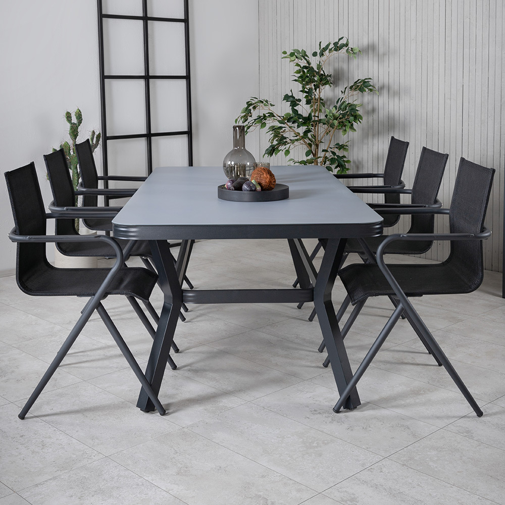 Matgrupp Venture Home Vyn med 6 Anve Matstolar