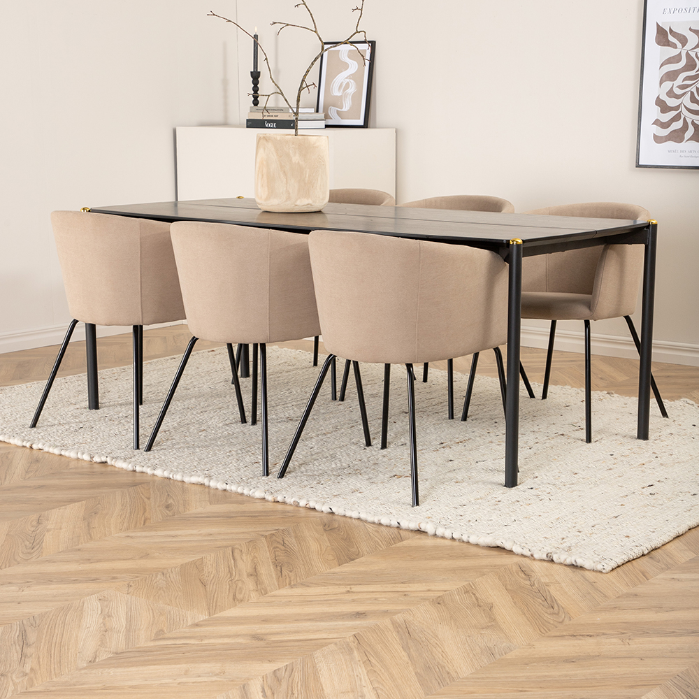 Matgrupp Venture Home Paris med 6 Bergen Stolar Polyesterlinen