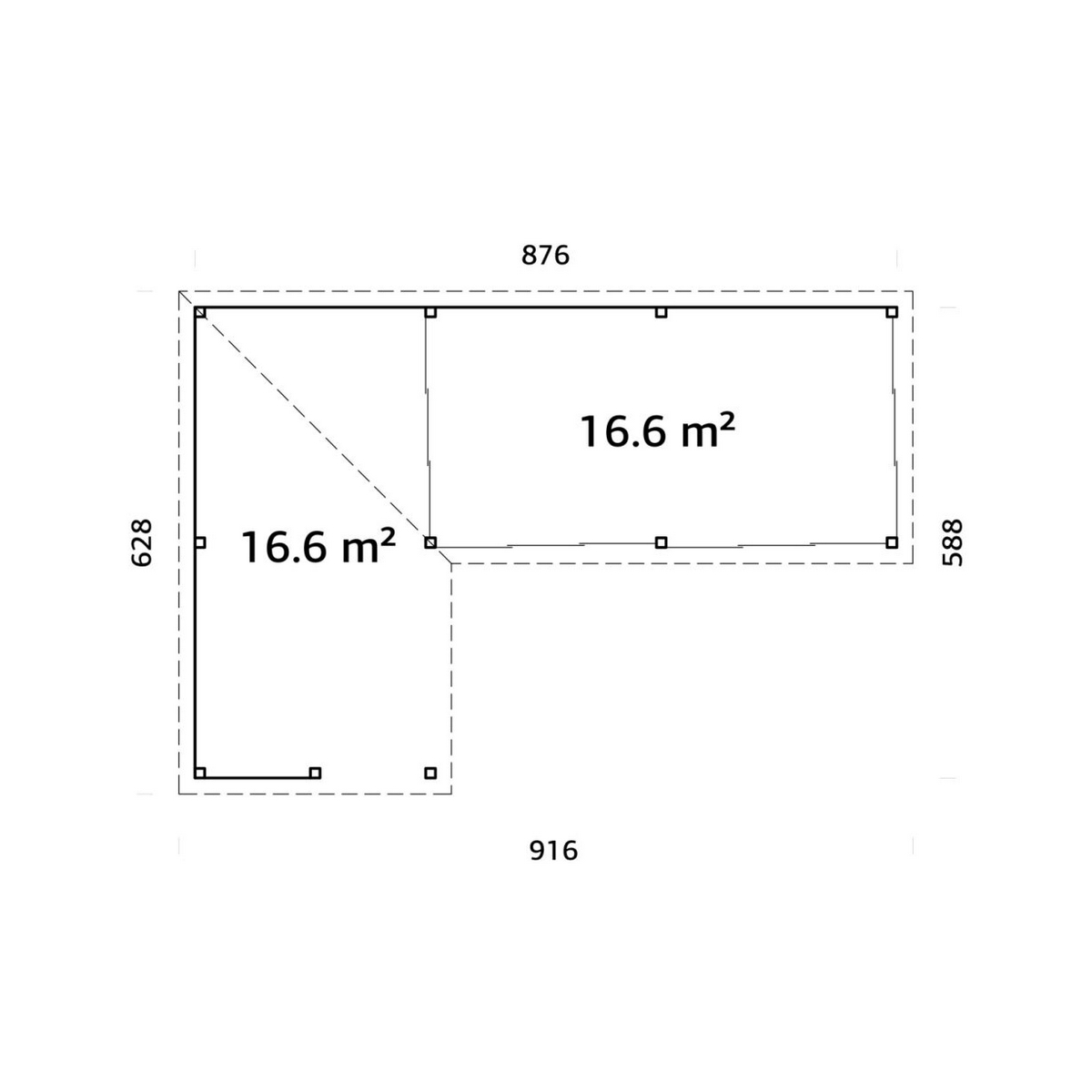 Uterum Palmako Lenna 33,2 m2 Set 421 Slide
