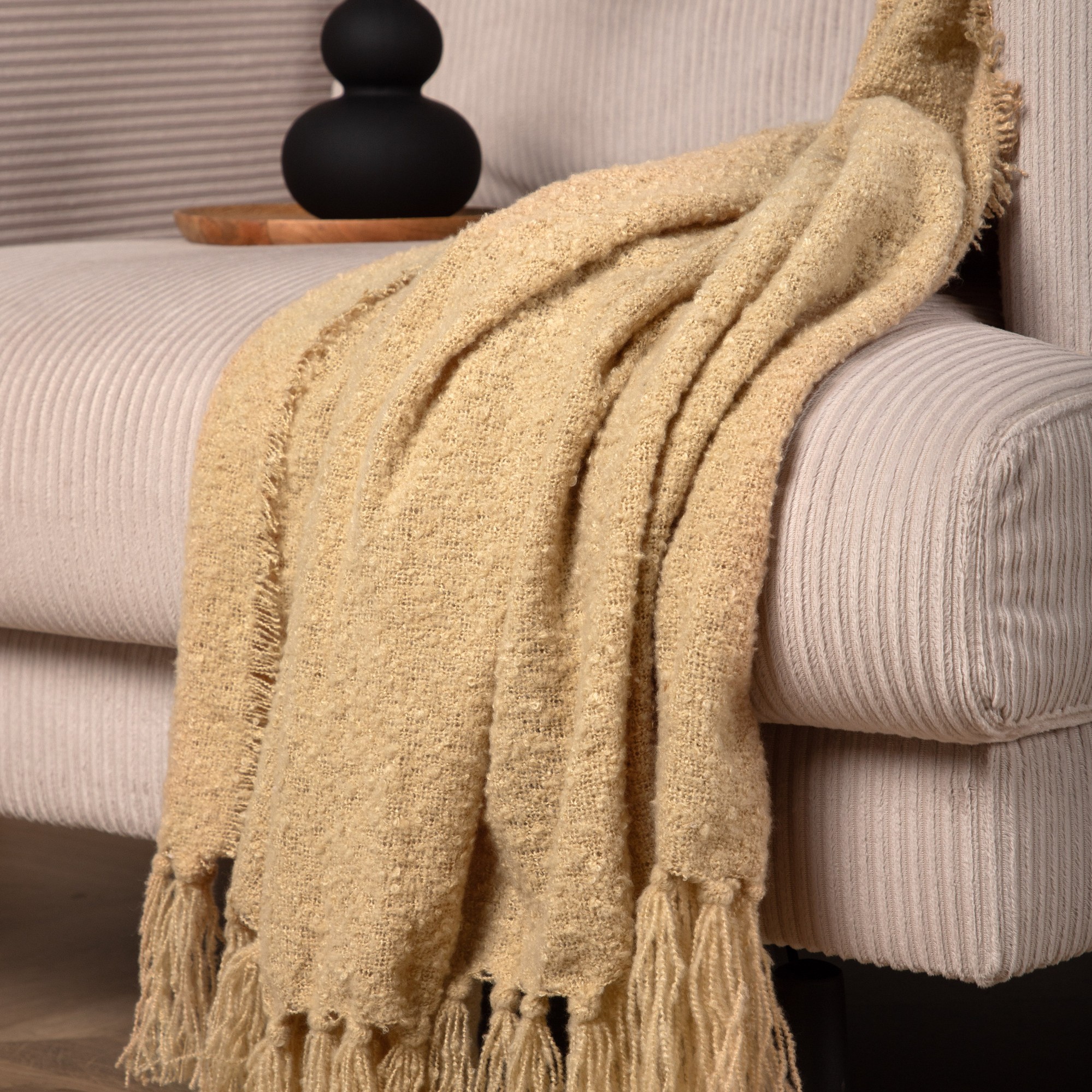 Stanly Throw Polyester - Sand - 130*170 Sand