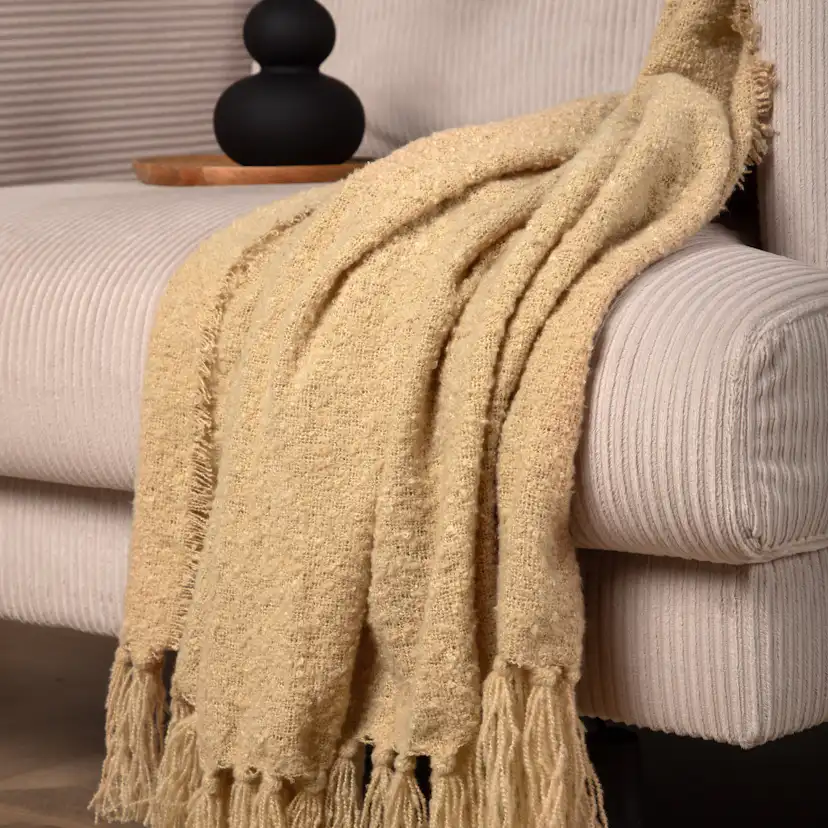 Stanly Throw Polyester - Sand - 130*170 Sand