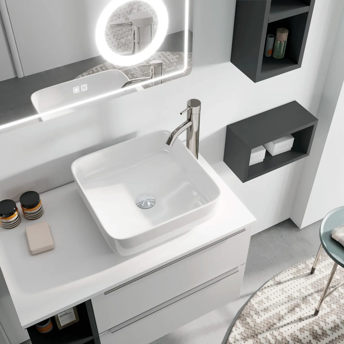 Bänkskiva Tenfors Solid Surface Mattvit