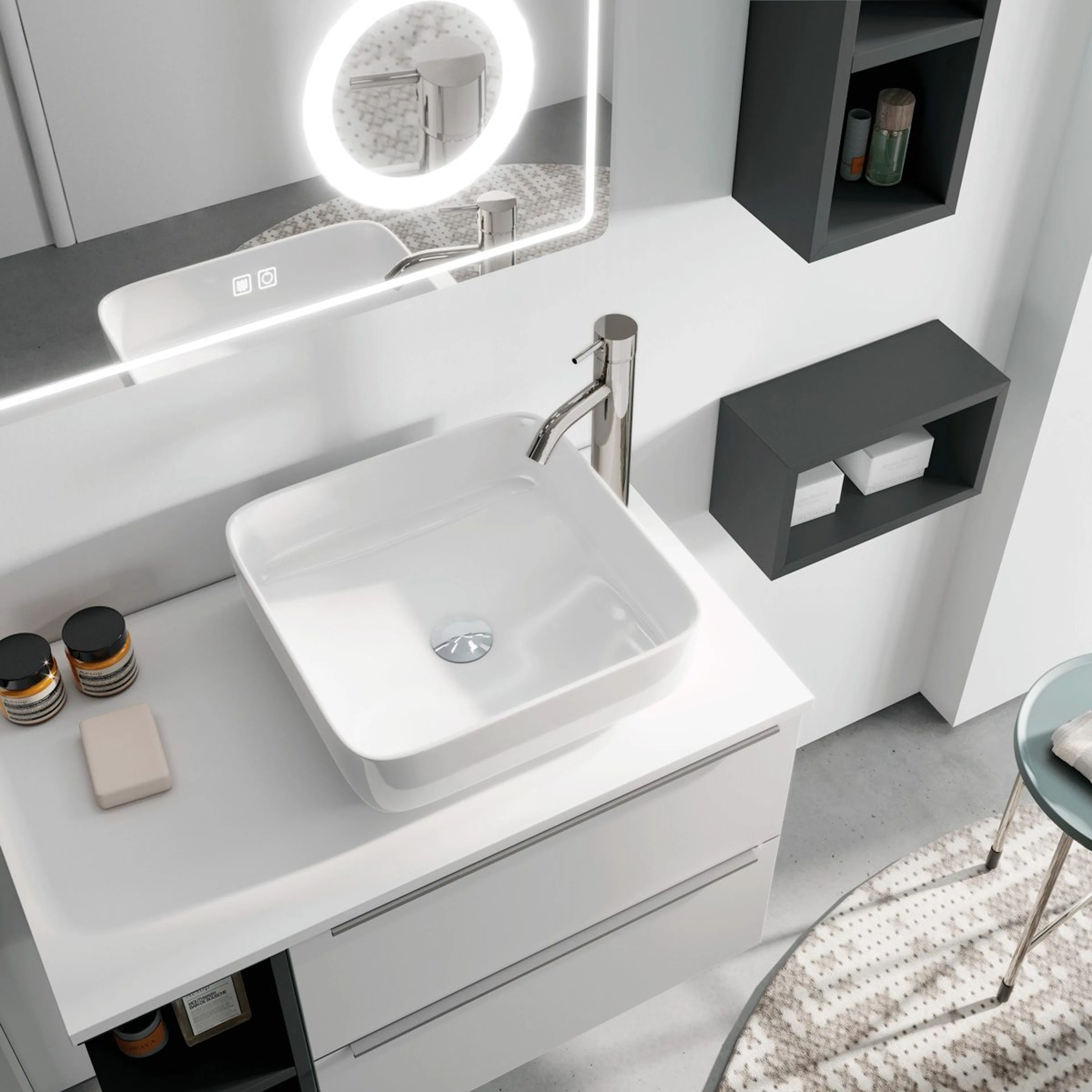 Bänkskiva Tenfors Solid Surface Mattvit