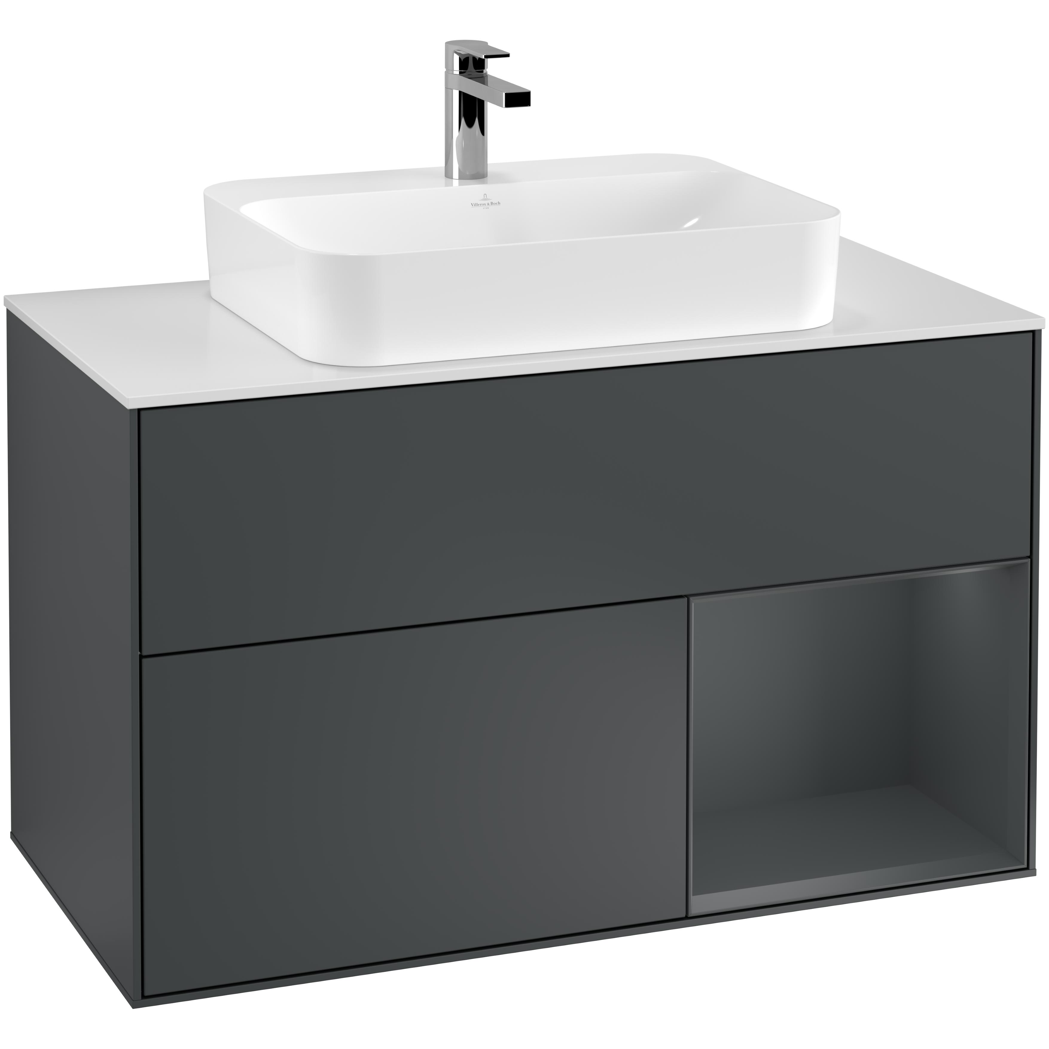 Tvättställsskåp Villeroy & Boch Finion med 2 Lådor Hylla och Bänkskiva för Ytmonterat Tvättställ