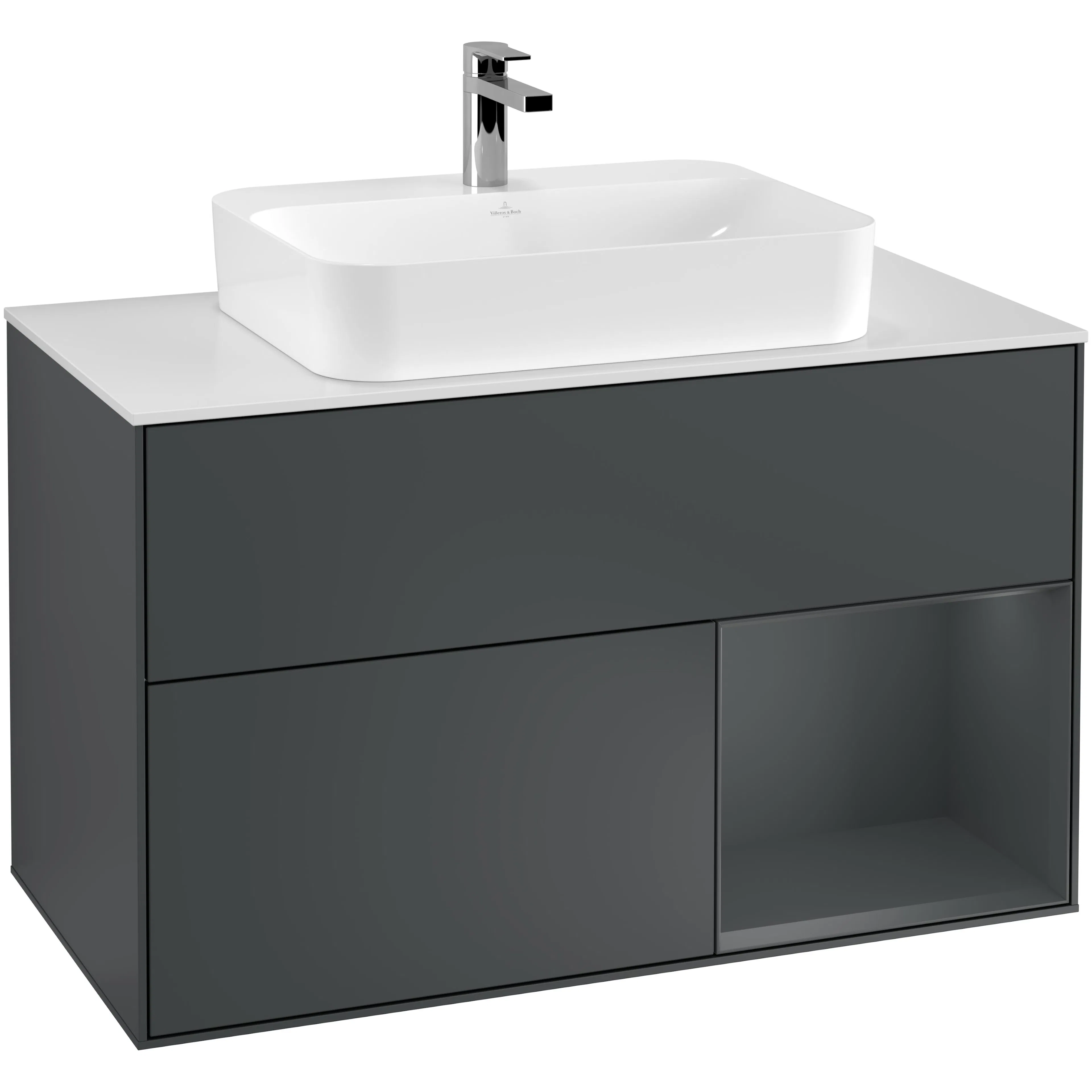 Tvättställsskåp Villeroy & Boch Finion med 2 Lådor Hylla och Bänkskiva för Ytmonterat Tvättställ