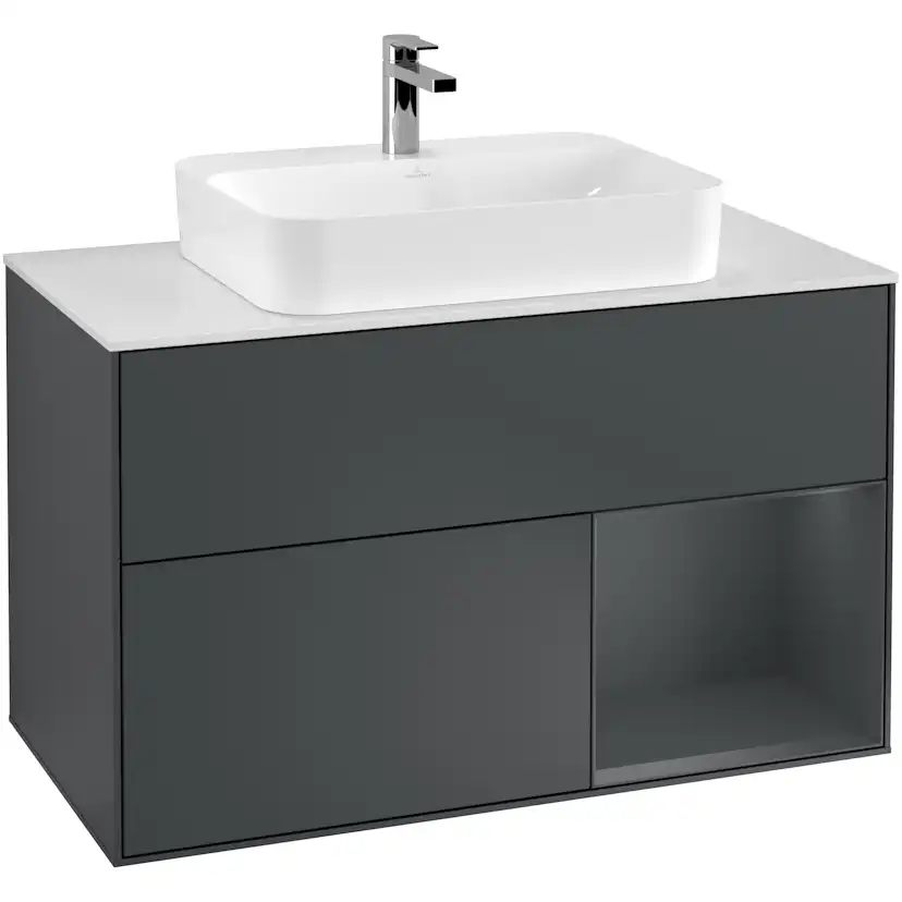 Tvättställsskåp Villeroy & Boch Finion med 2 Lådor Hylla och Bänkskiva för Ytmonterat Tvättställ