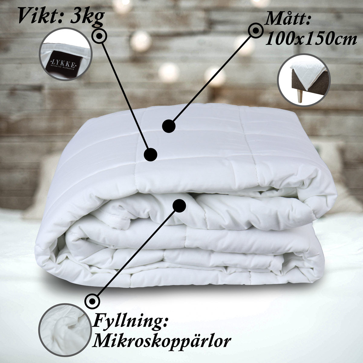 Tyngdtäcke Lykke Barn 100x150 cm