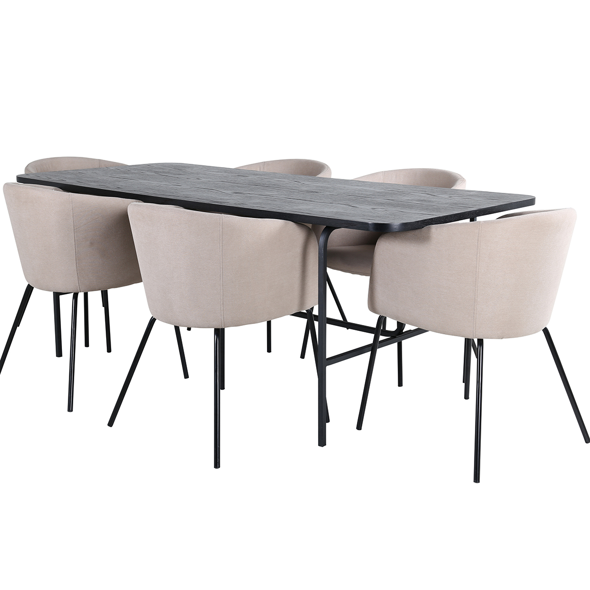 Matgrupp Venture Home Chicago matbord och Bergen matstol Svart