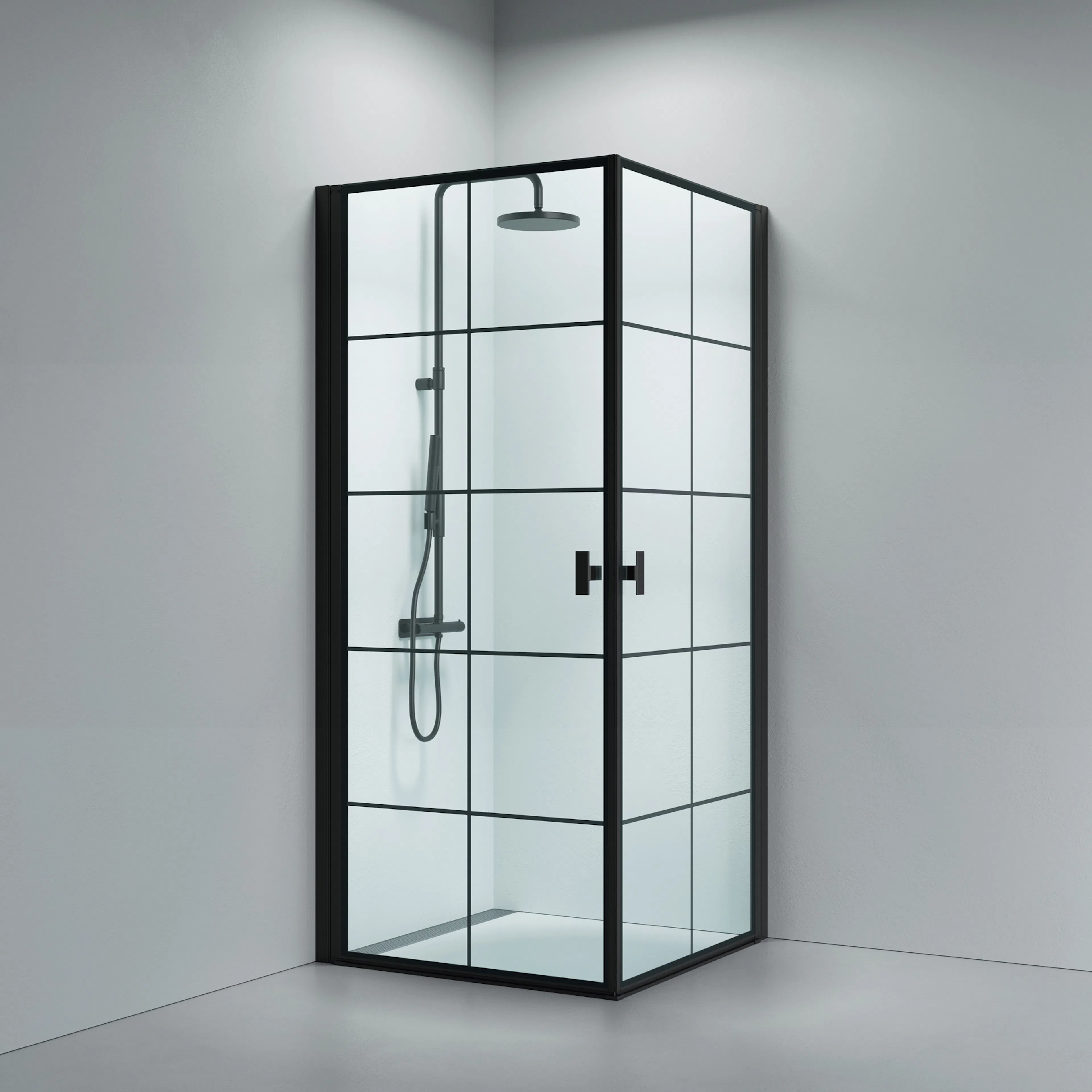 Noma 120 kvadratiskt hörn, NY STD 900mm 880x880 mm, Mattsvart