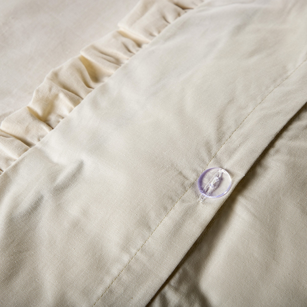 Lias Bed Set Cotton Linen Beige 150x200 cm Färg: Beige, Mått: 150x200 cm