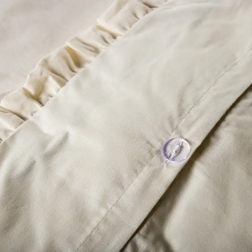 Lias Bed Set Cotton Linen Beige 150x200 cm Färg: Beige, Mått: 150x200 cm