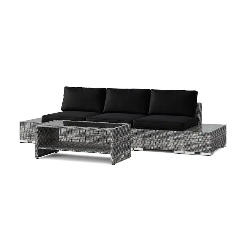 Loungegrupp Comfort Garden Bahamas utesoffa 3-sits med bord med hylla