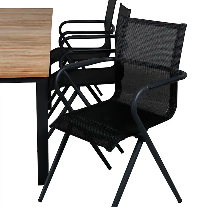 Matgrupp Venture Home Mendi med 6 Act Stolar Svart