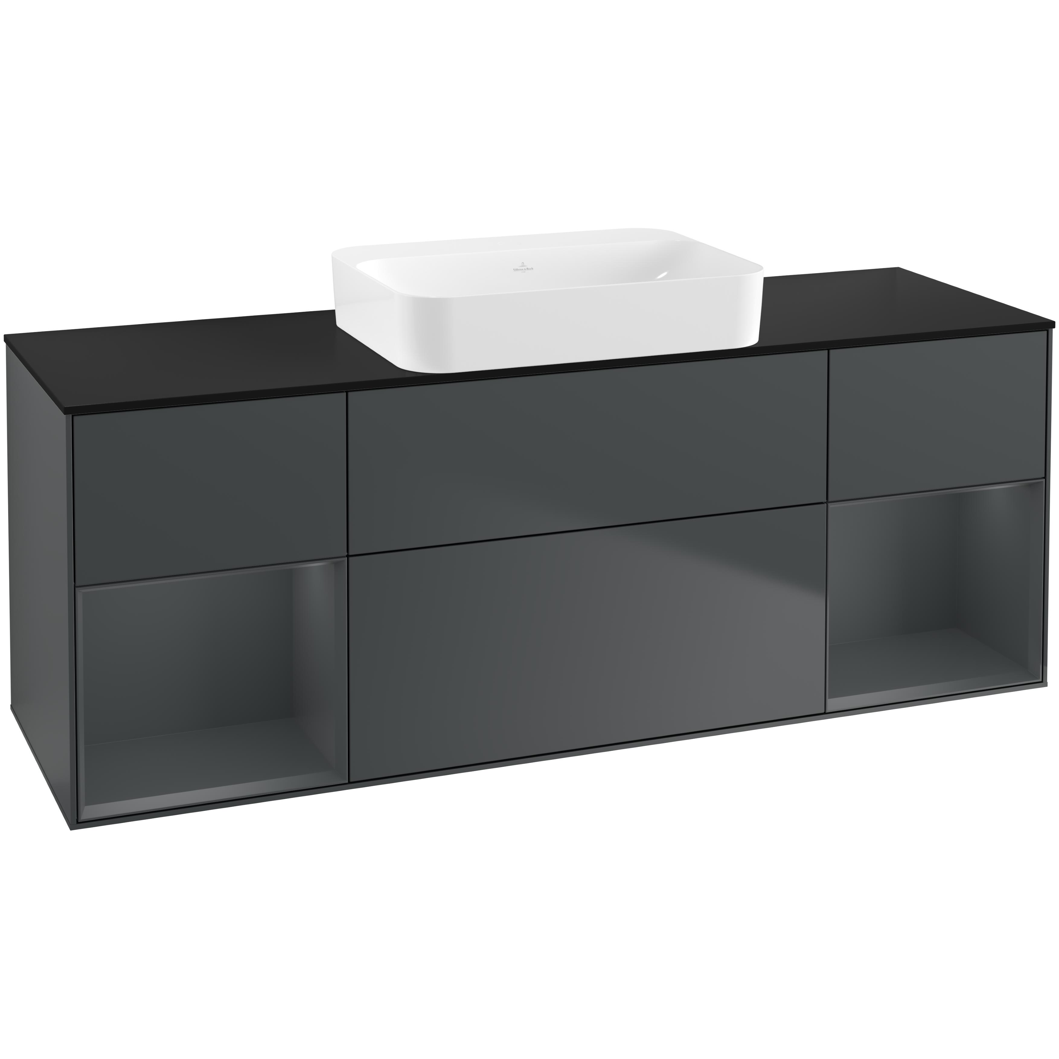 Tvättställsskåp Villeroy & Boch Finion med Två Hyllor och Bänkskiva för Fristående Tvättställ