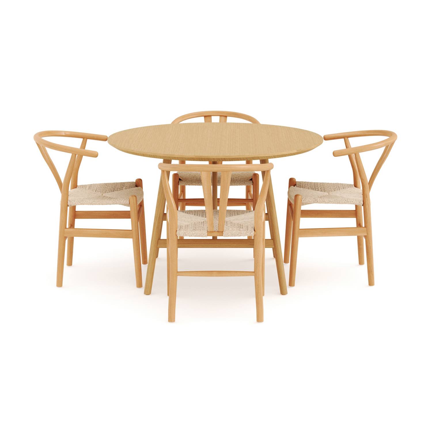 Matgrupp Bark Jerup Runt Matbord 120 cm med 4 Dastoori Matstol