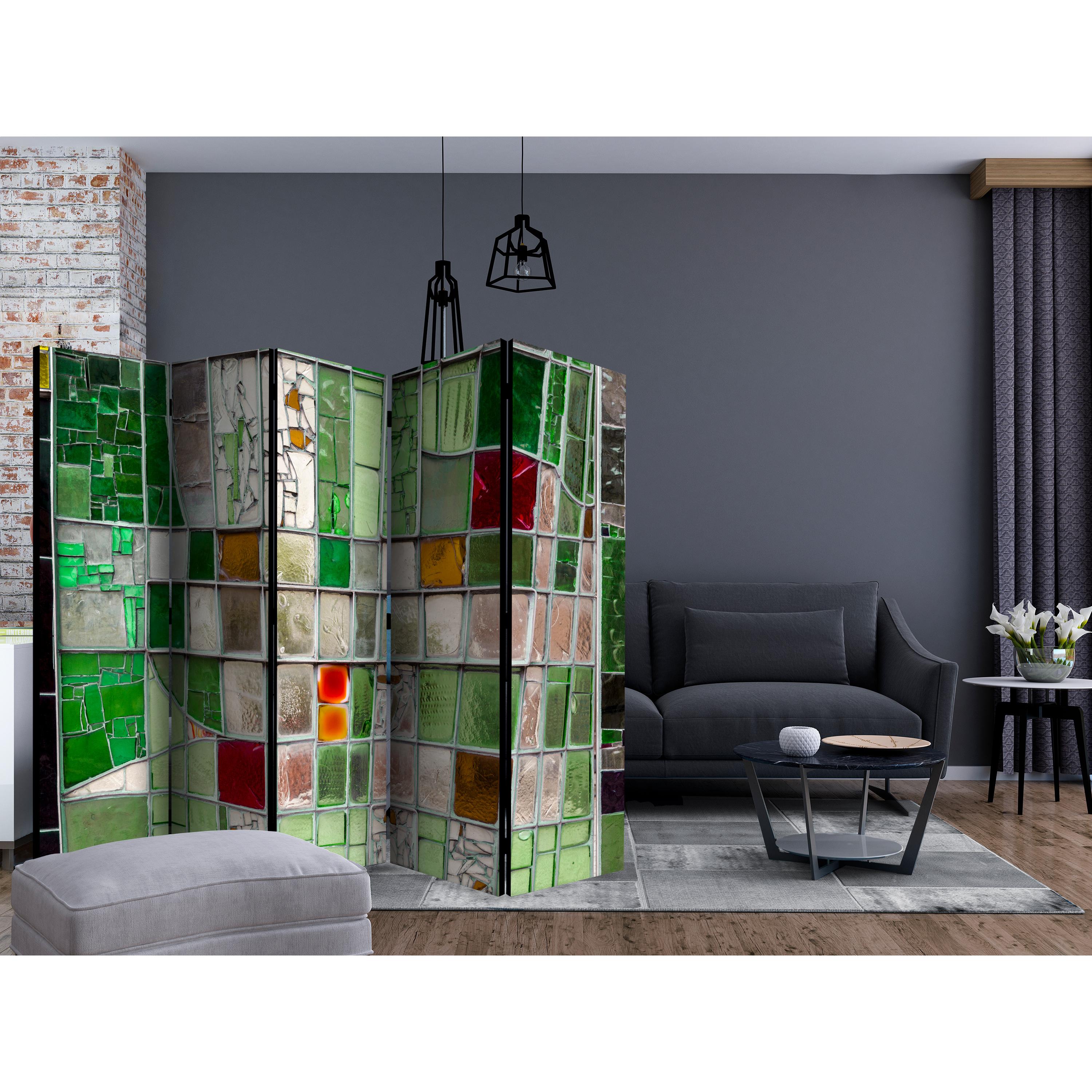 Rumsavdelare Skärmvägg Arkiio Emerald Stained Glass II 225x172 cm