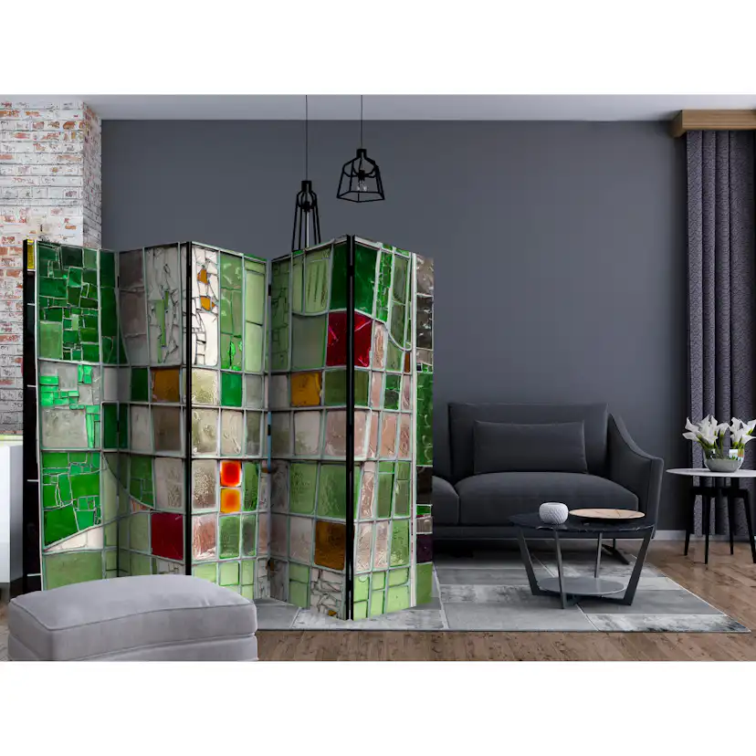 Rumsavdelare Skärmvägg Arkiio Emerald Stained Glass II 225x172 cm