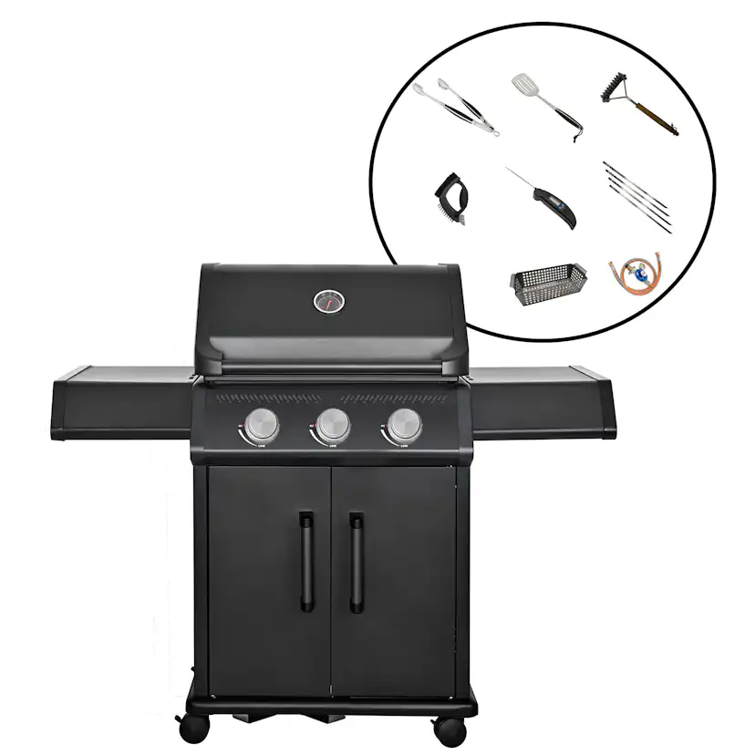 Gasolgrill Bluegaz X300 Paket Med Regulator & Grillset M