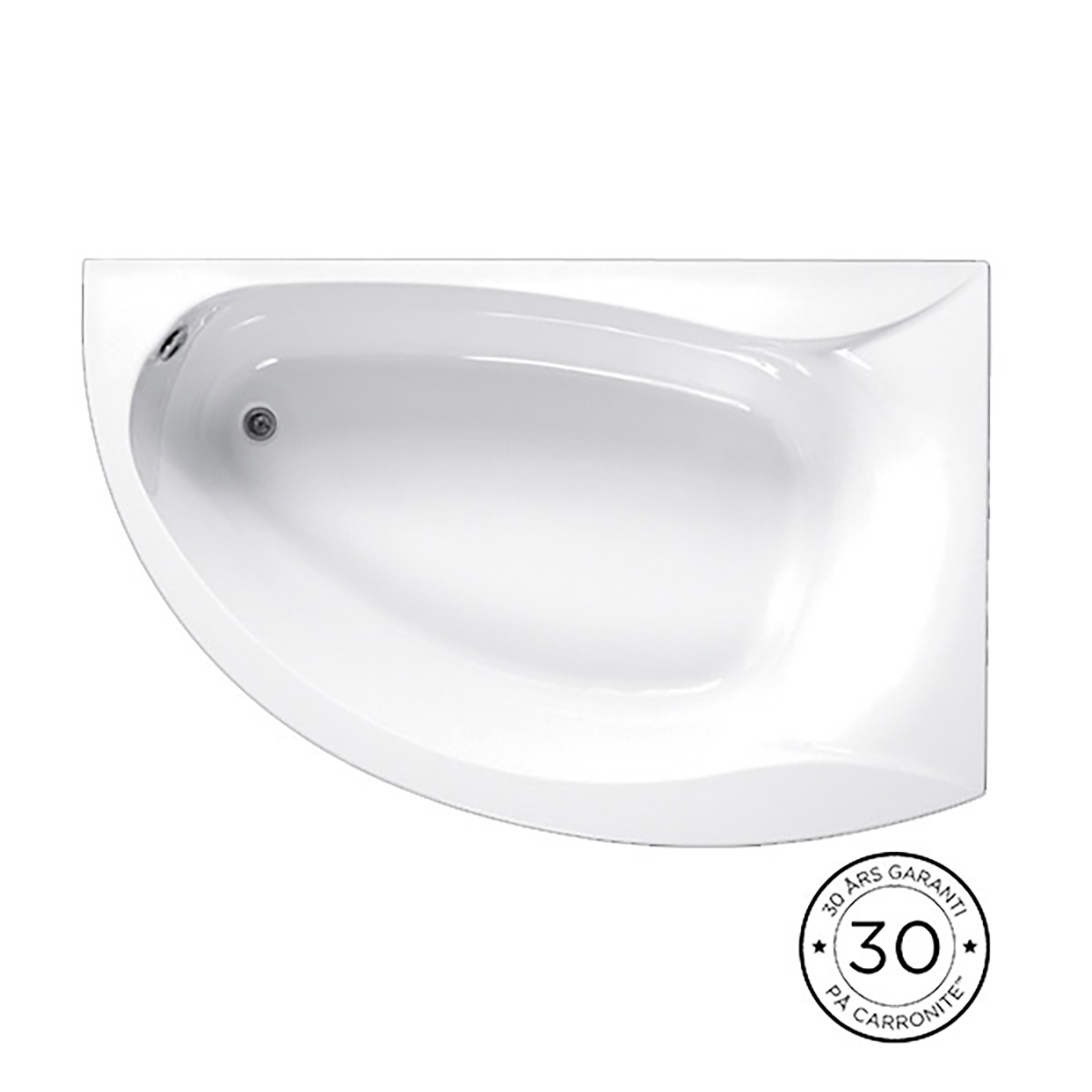 Omega hörnkar 1700x1050mm med Carronite® Höger, Carronite®