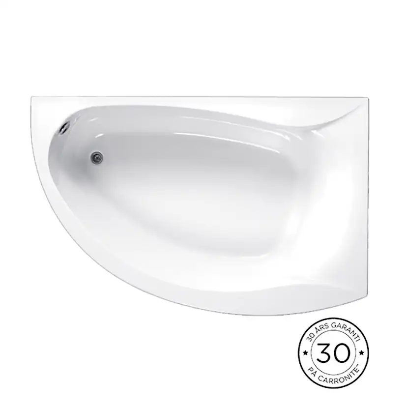 Omega hörnkar 1700x1050mm med Carronite® Höger, Carronite®